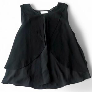 Zara Women’s Black Sleeveless Ruffle Formal Office Work Tunic Top Extra Small